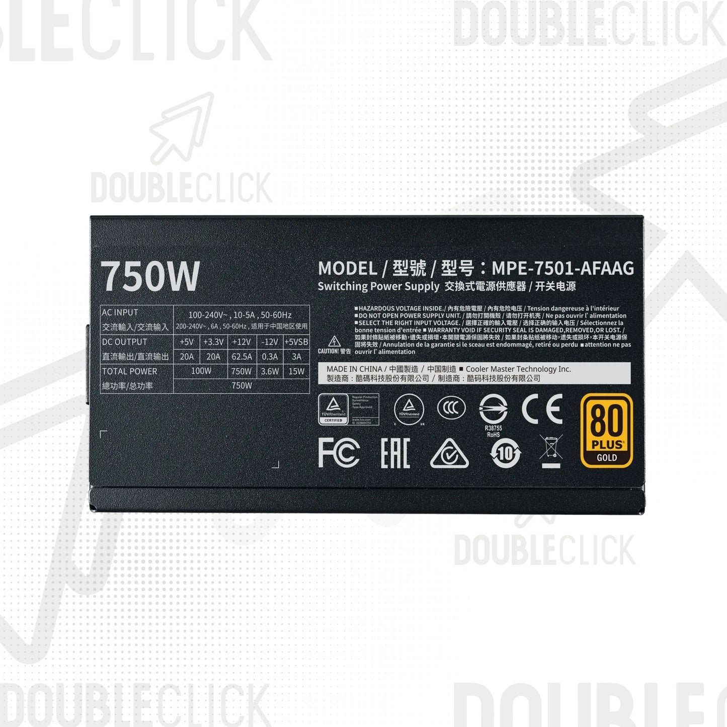 Fuente de Poder de 750W Cooler Master MWE 750 V2 Modular 80 Plus Gold