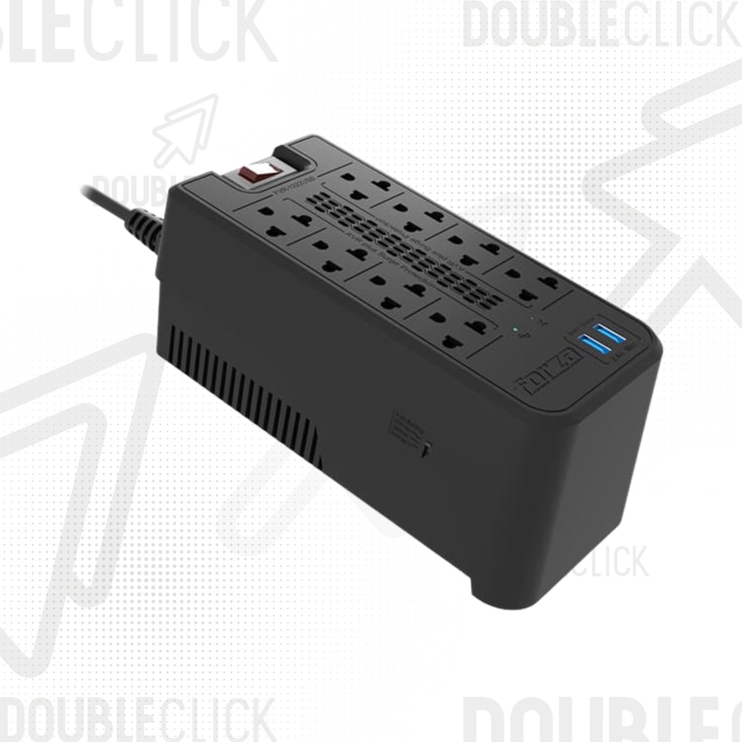 Estabilizador de Corriente Forza FVR-1222USB 1200VA 600W 8 Tomas Negro