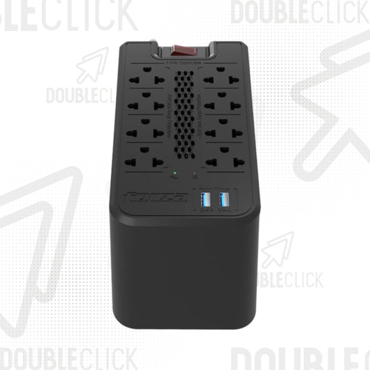 Estabilizador de Corriente Forza FVR-1222USB 1200VA 600W 8 Tomas Negro