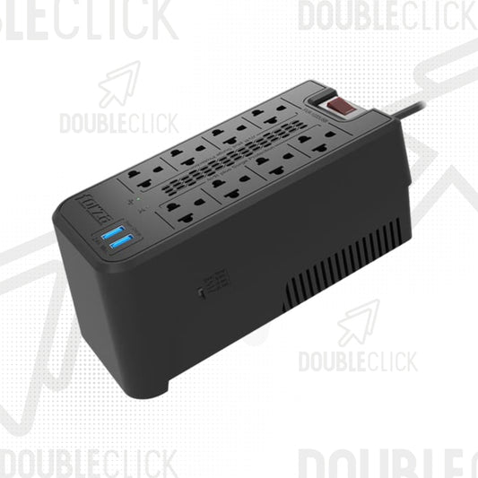 Estabilizador de Corriente Forza FVR-1222USB 1200VA 600W 8 Tomas Negro