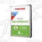 Disco Duro de 4TB Toshiba Surveillance S300 3.5" SATA III 5400RPM para Videovigilancia